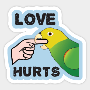 Love Hurts - Double Yellow Headed Amazon Parrot Sticker